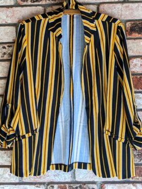 Vtg 80s 90s YELLOW BLACK Whimigoth BLAZER Bumble Bee Clowncore Y2K Goth Punk Emo